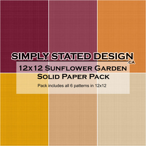 Sunflower Garden 12x12 Solid Paper Pack