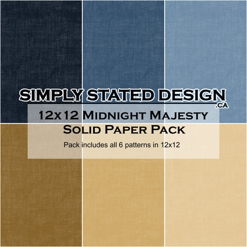 Midnight Majesty 12x12 Solid Paper Pack