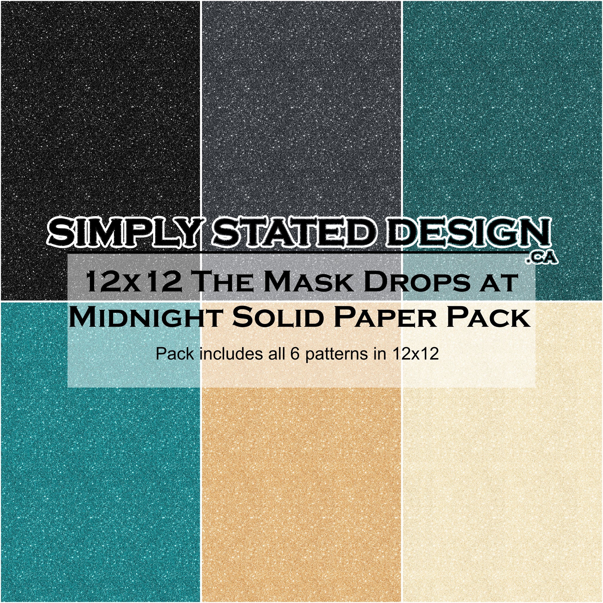 The Mask Drops at Midnight 12x12 Solid Paper Pack