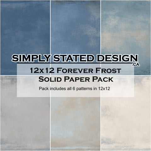 Forever Frost 12x12 Solid Paper Pack