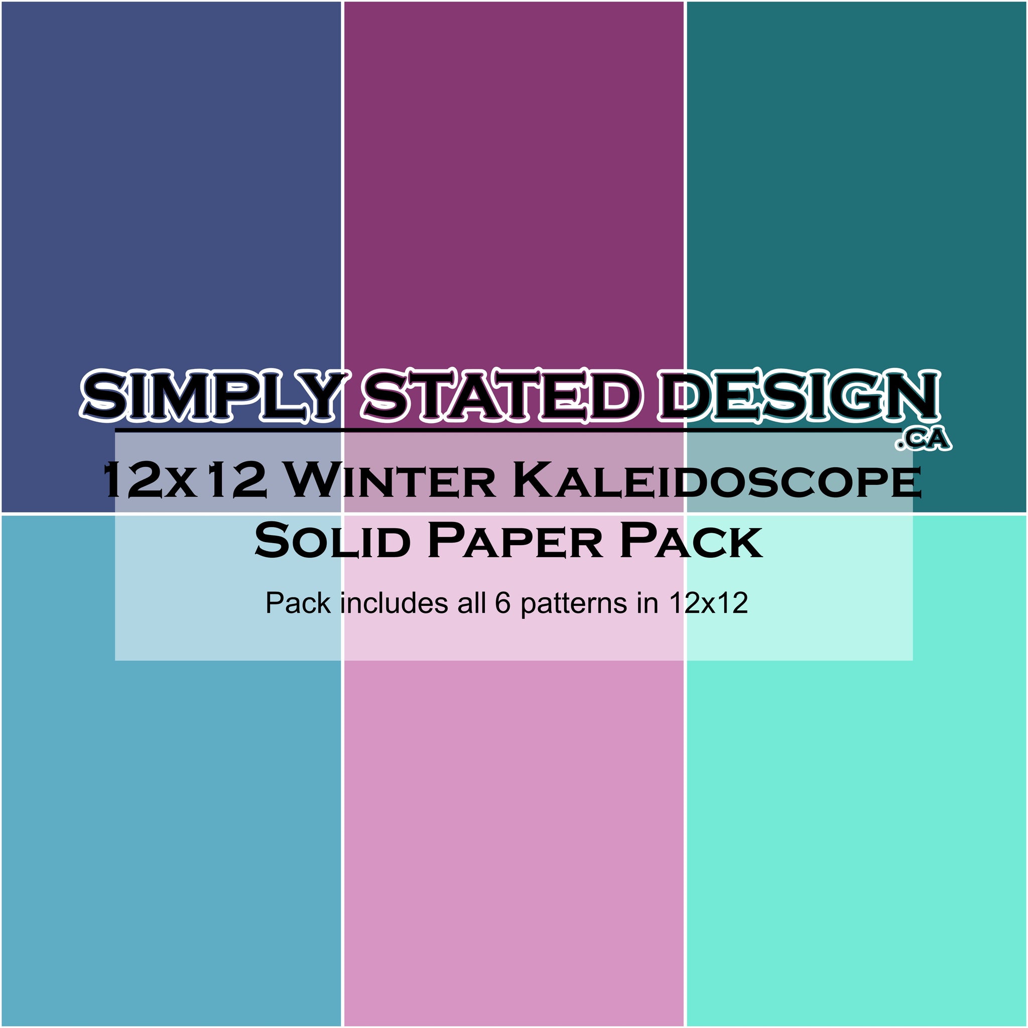 Winter Kaleidoscope 12x12 Solid Paper Pack