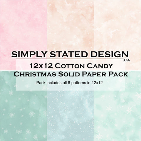 Cotton Candy Christmas 12x12 Solid Paper Pack