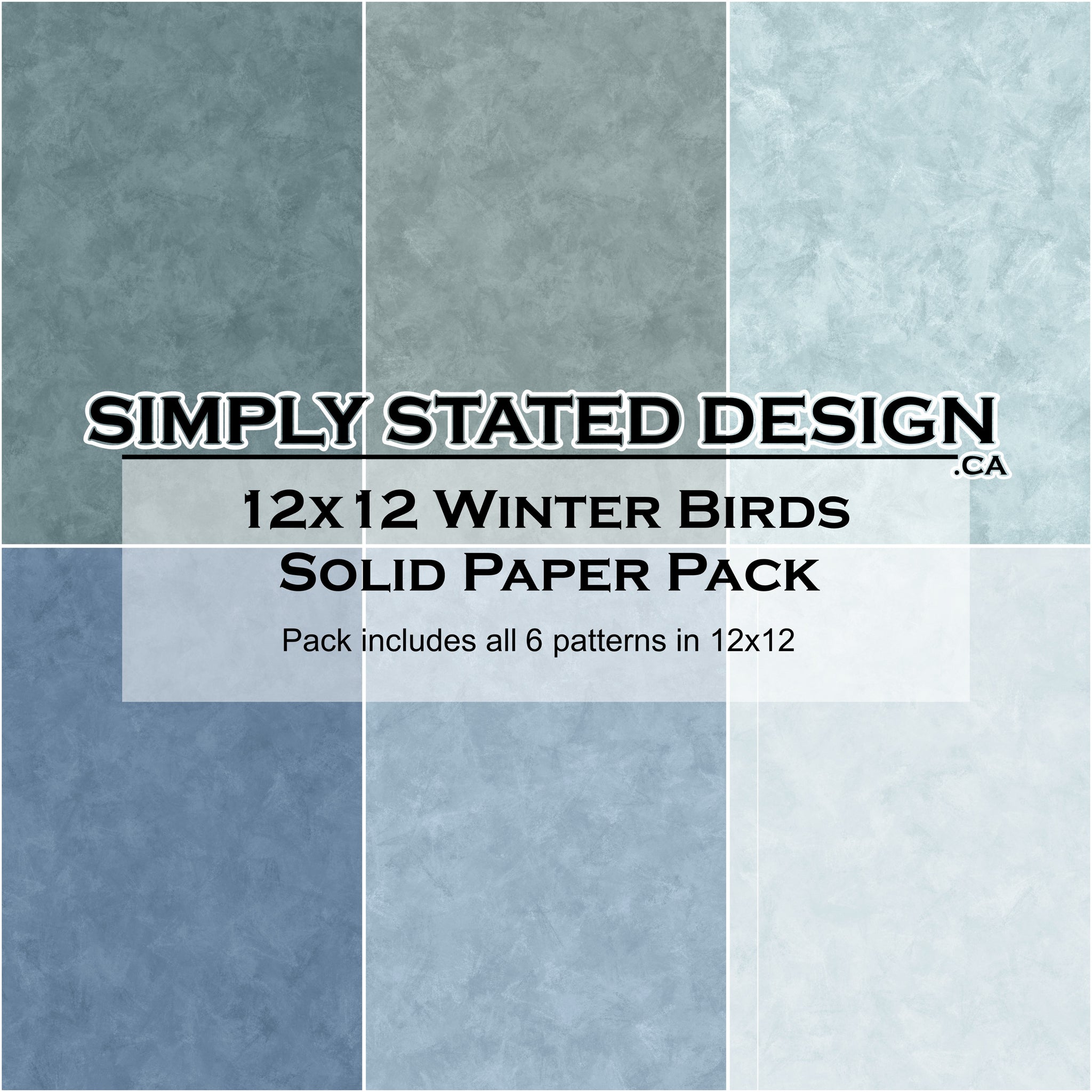 Winter Birds 12x12 Solid Paper Pack