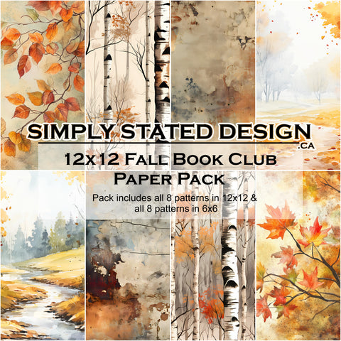 Fall Book Club 12x12 Paper Pack