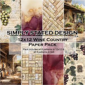 Wine Country 12x12 Paper Pack