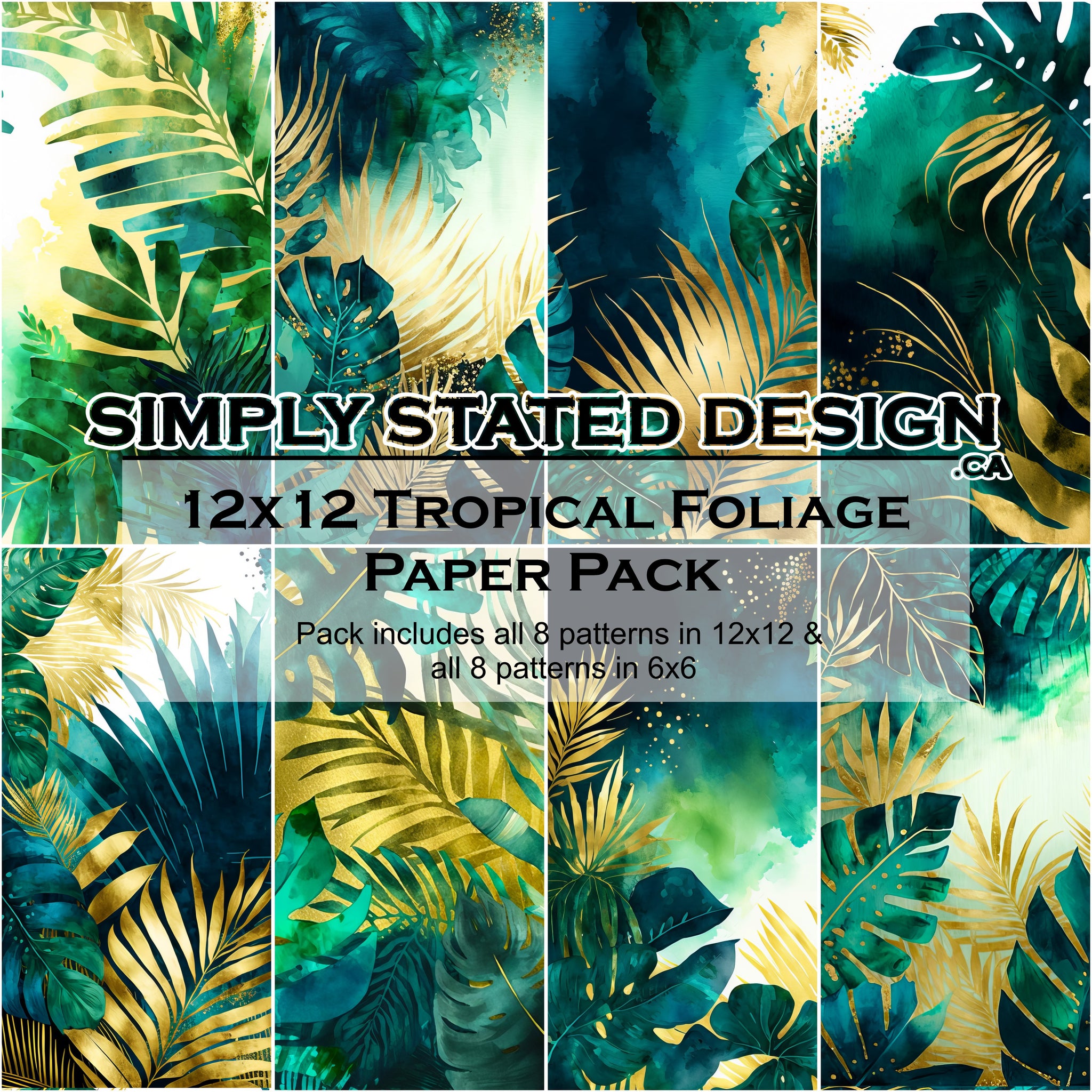 Tropical Foliage 12x12 Paper Pack