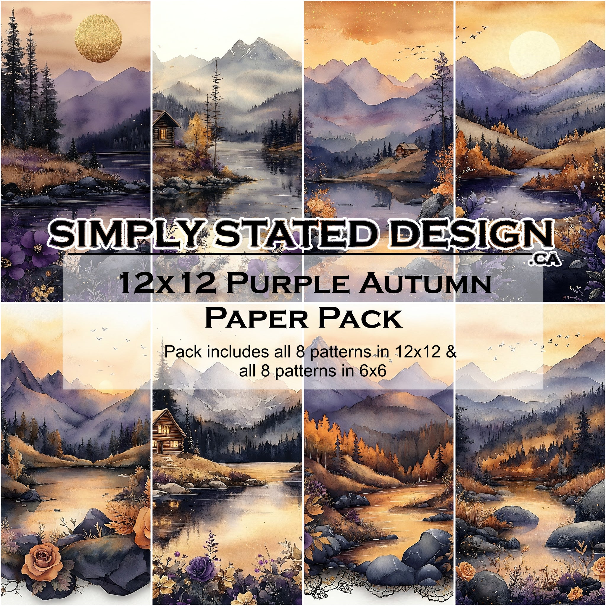 Purple Autumn 12x12 Paper Pack