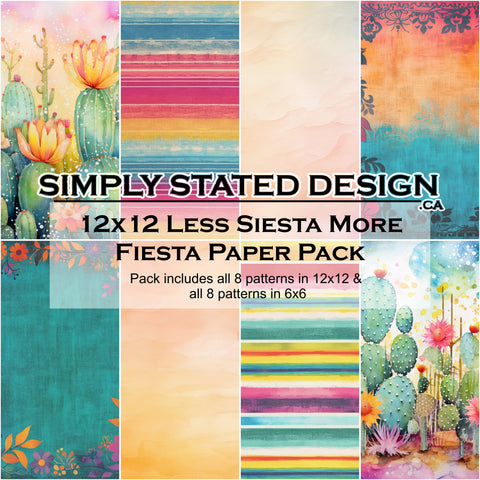 Less Siesta More Fiesta 12x12 Paper Pack