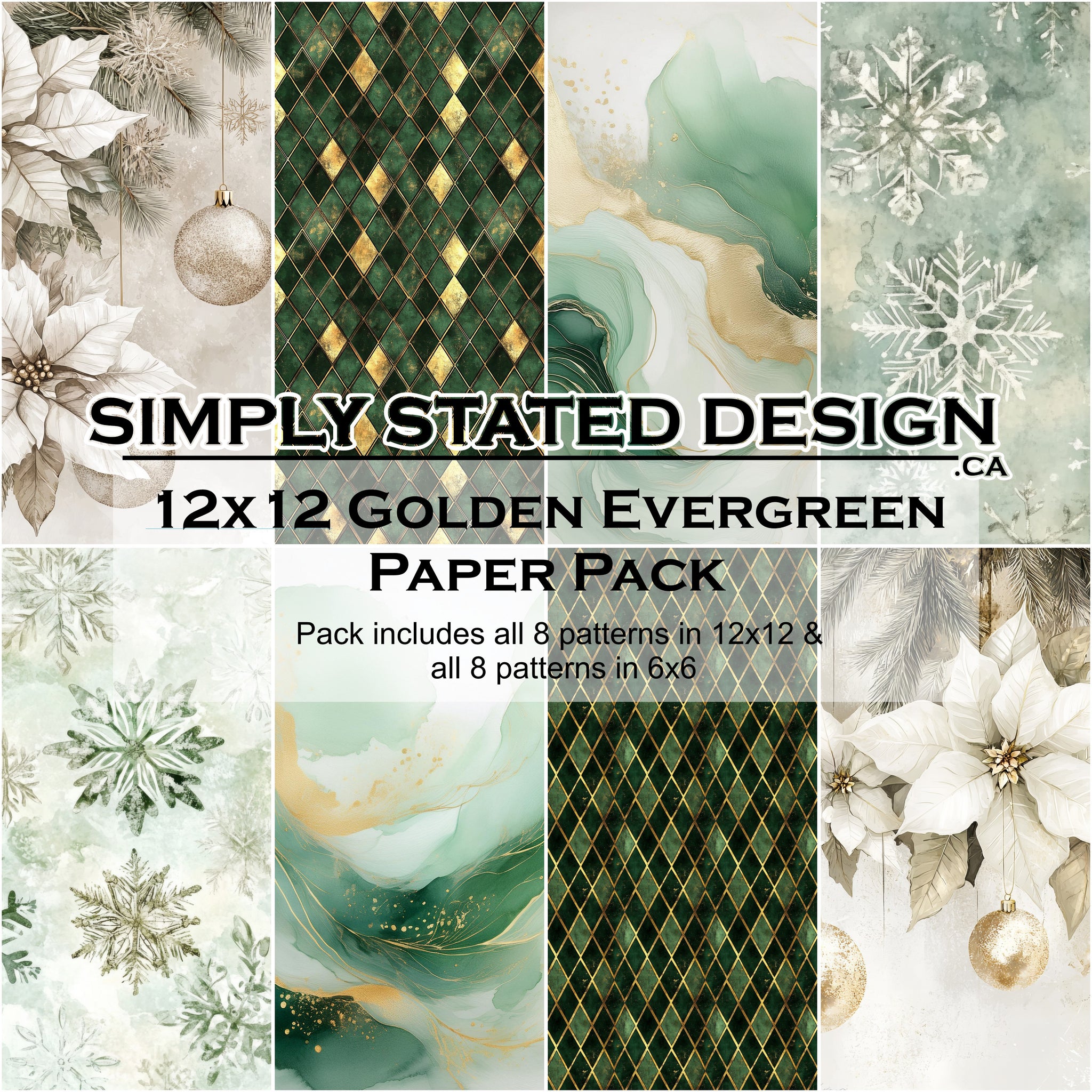 Golden Evergreen 12x12 Paper Pack