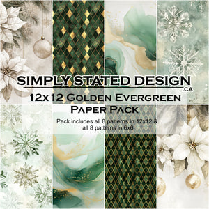 Golden Evergreen 12x12 Paper Pack