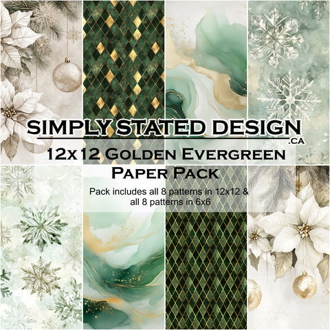 Golden Evergreen 12x12 Paper Pack