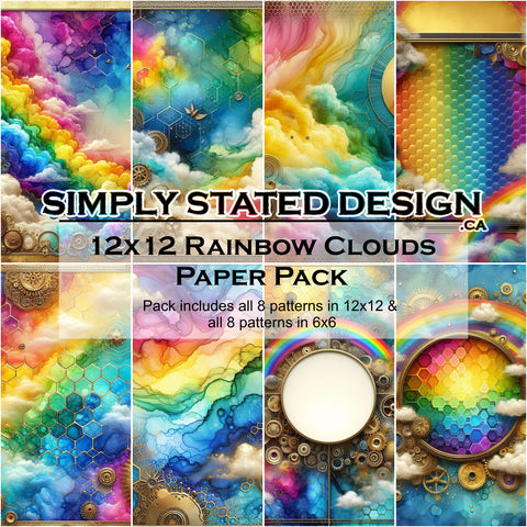 Rainbow Clouds 12x12 Paper Pack