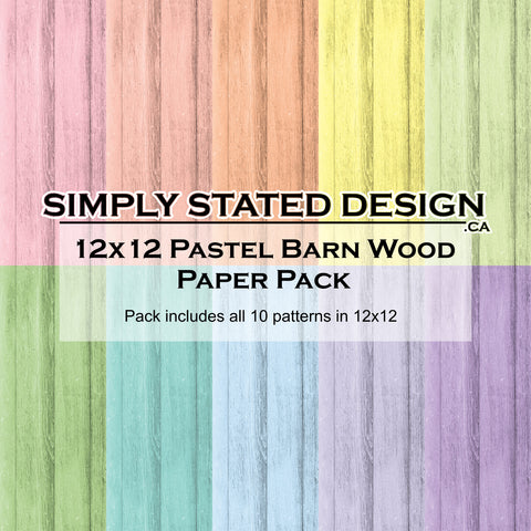 Pastel Barn Wood 12x12 Paper Pack