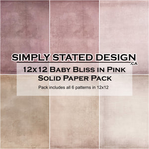 Baby Bliss in Pink 12x12 Solid Paper Pack