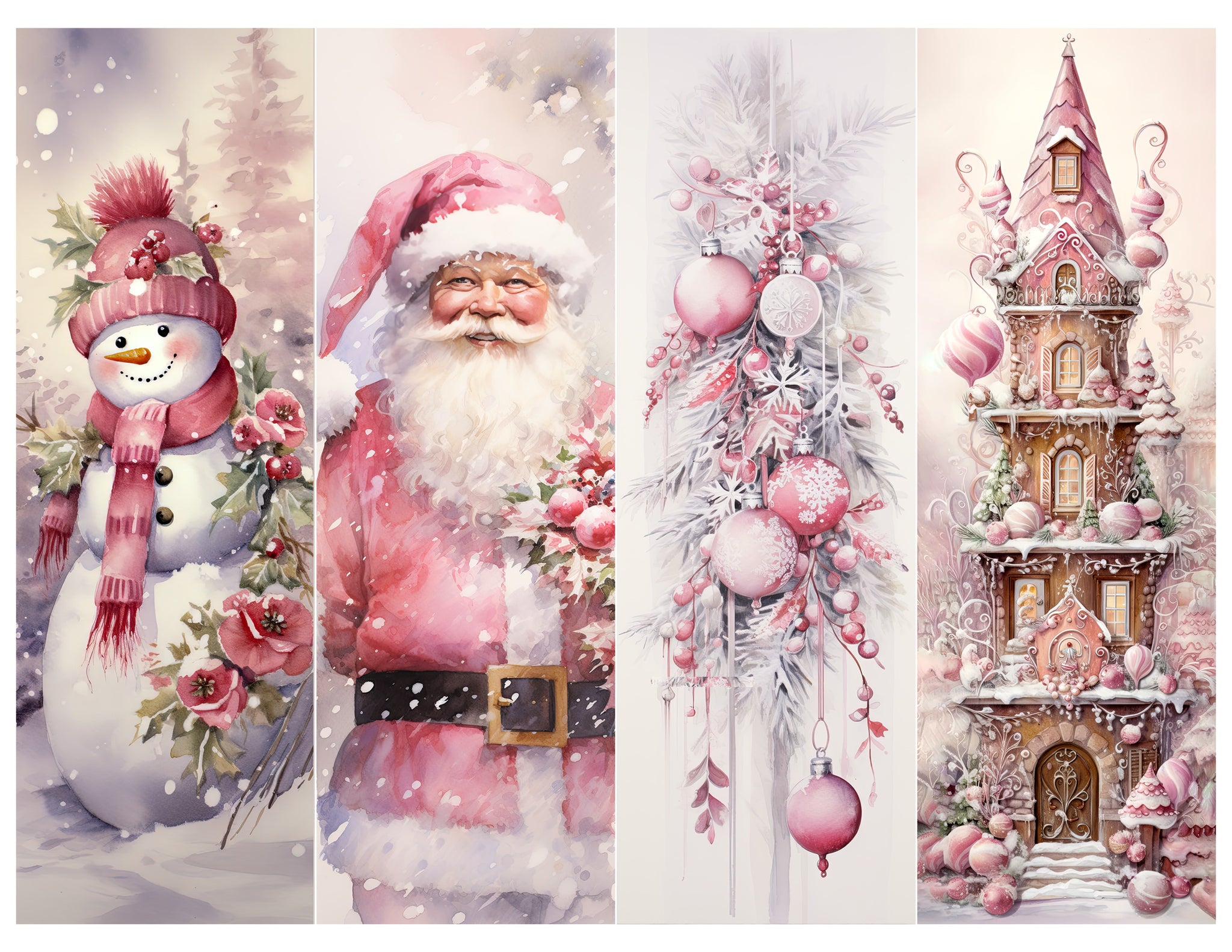 Pink Christmas Bookmark Sheet