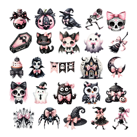 Pink Coquette Halloween Ephemera Pack