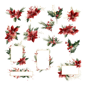 Classic Christmas Poinsettia Ephemera