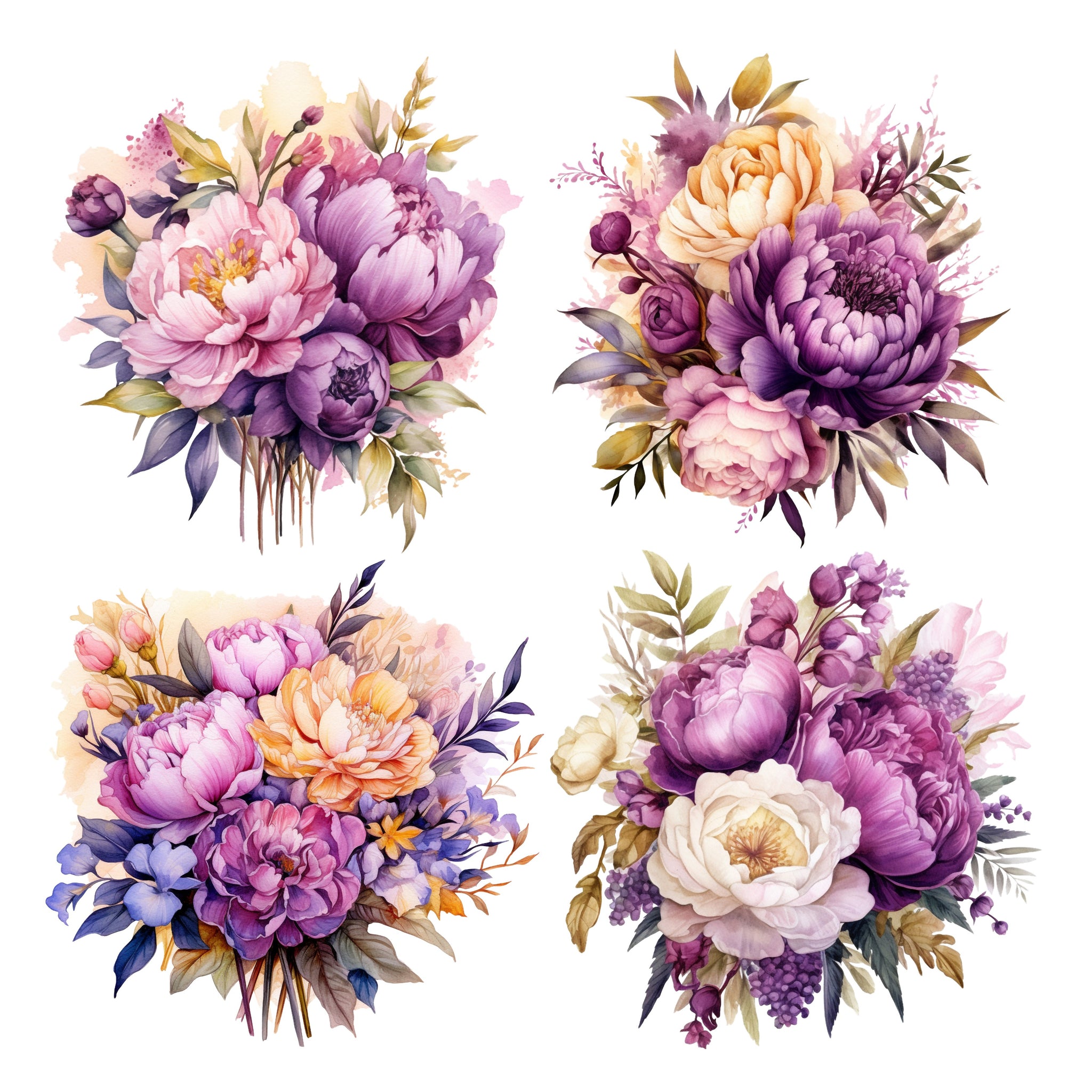 Purple Florals XL Ephemera Pack