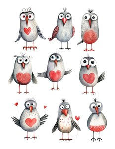 Quirky Love Birds Ephemera