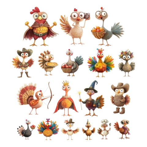 Quirky Turkey Ephemera Pack