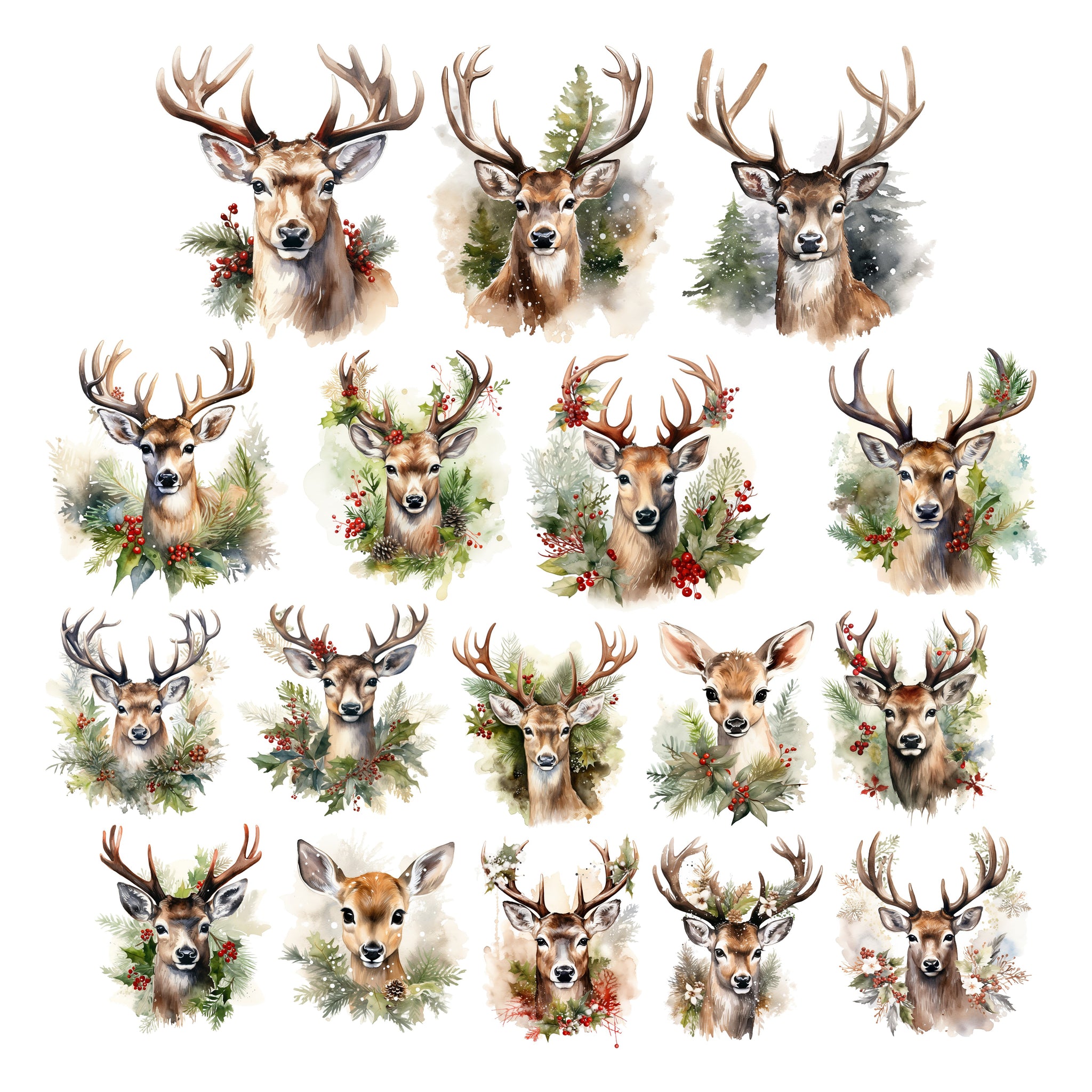 Classic Christmas Reindeer Ephemera