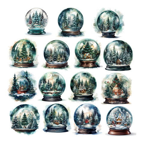 Snow Globes Ephemera Pack