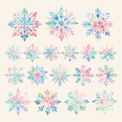 Cotton Candy Christmas Snowflakes Ephemera