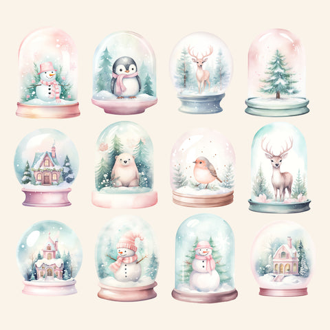 Cotton Candy Christmas Globes Ephemera