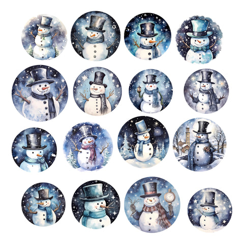 Snowman Medallions Ephemera Pack