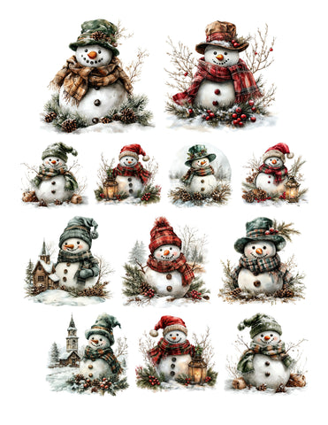 Victorian Christmas Snowman Ephemera