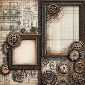 Steampunk Blueprint Paper 3