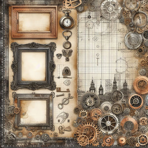 Steampunk Blueprint Paper 8