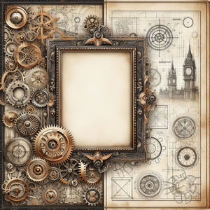 Steampunk Blueprint Paper 2