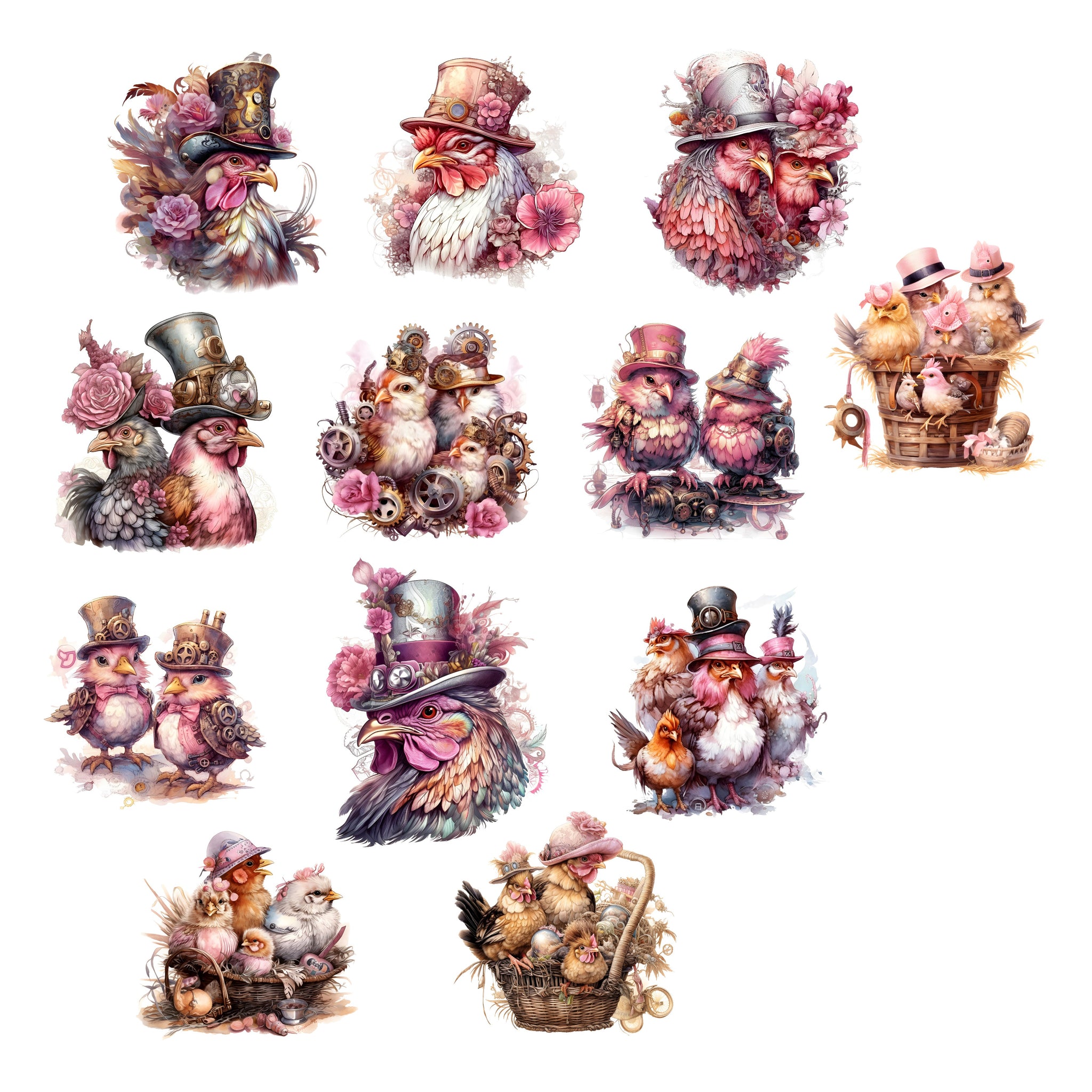 Steampunk Chickens Ephemera