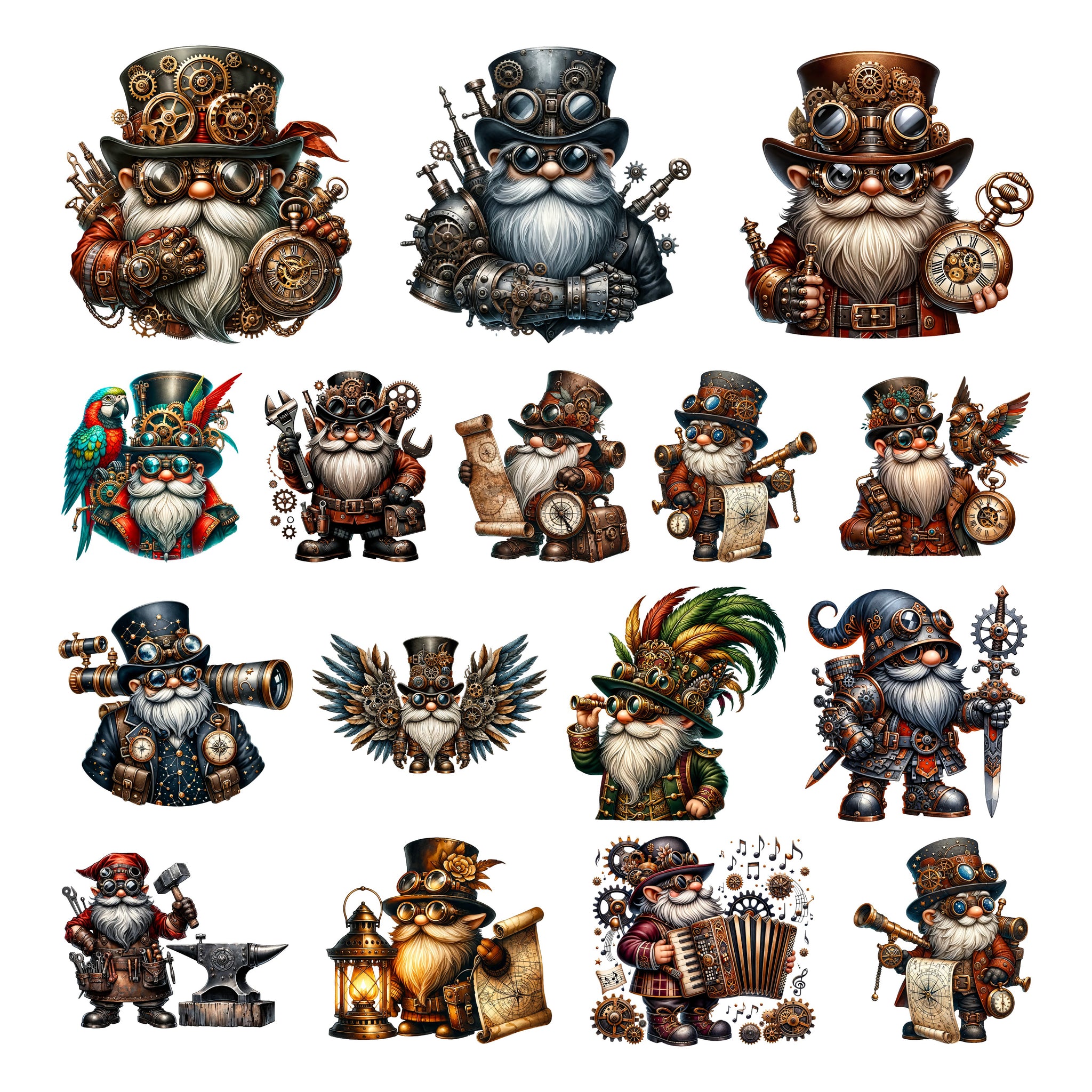 Steampunk Santa Ephemera