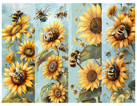 Sunflower Bees Bookmark Sheet