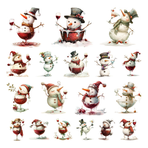 Tipsy Snowman Ephemera Pack