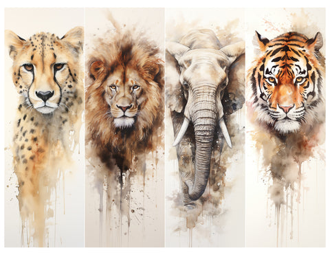 Wild Animals Bookmark Sheet