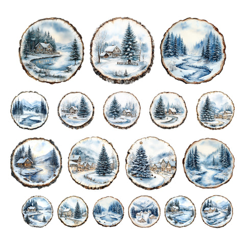 Forever Frost Wood Slices Ephemera
