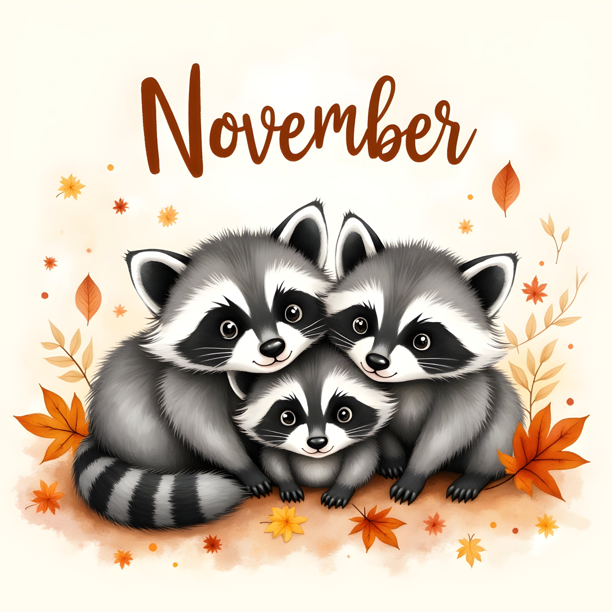 Woodland Calendar November Paper