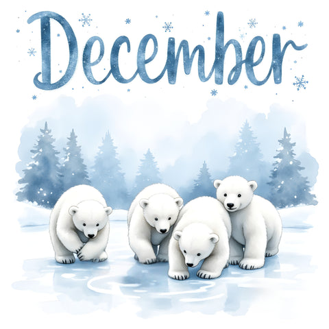 Woodland Calendar December Paper