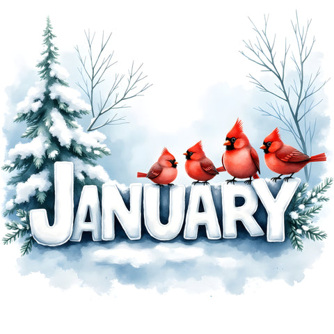 Woodland Calendar January Paper