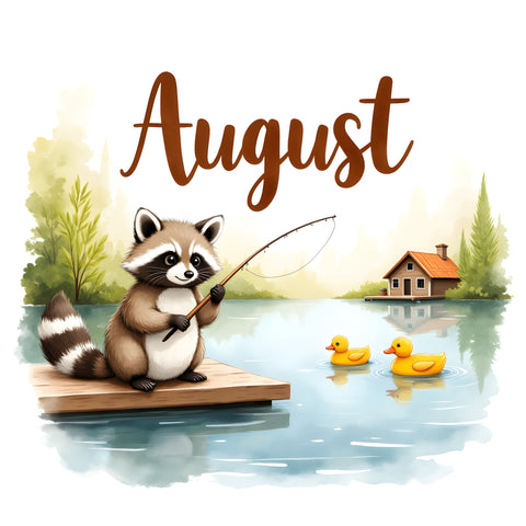 Woodland Calendar August Paper