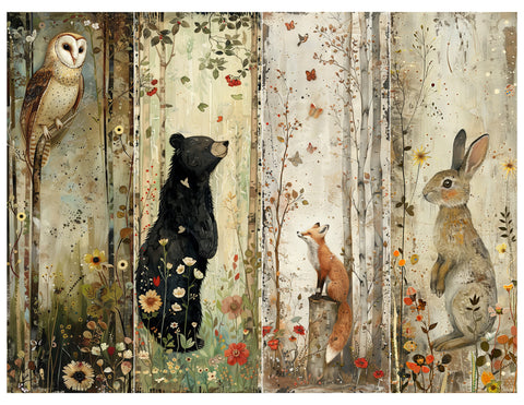 Woodland Animals Bookmark Sheet