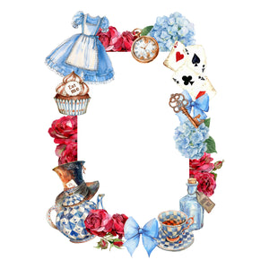 Mad Hatter Tea Party Wreath Ephemera