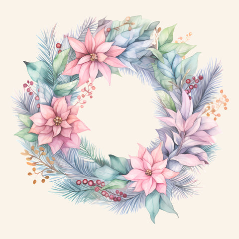 Cotton Candy Christmas Wreath Ephemera