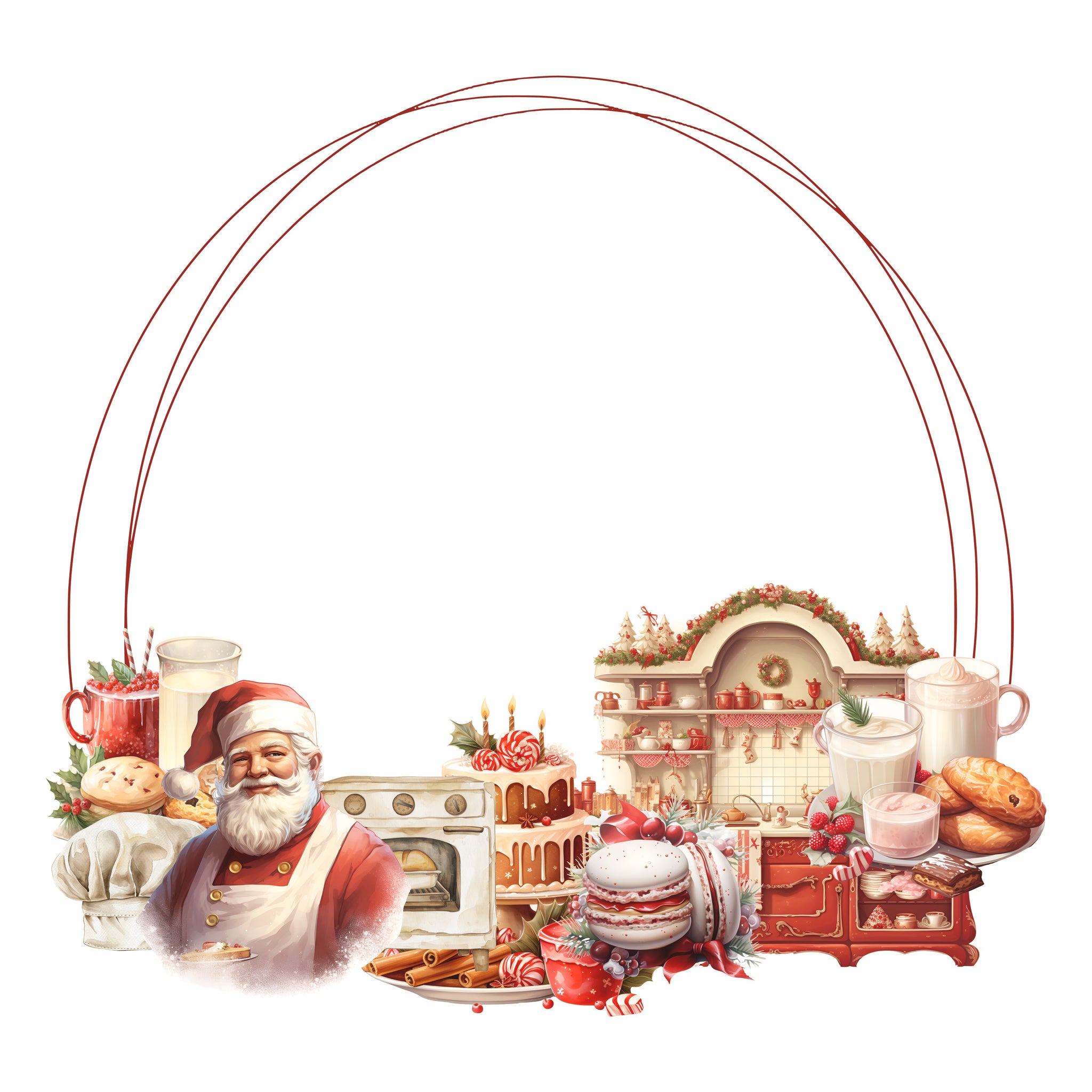 Santa's Sweet Tooth Wreath Ephemera