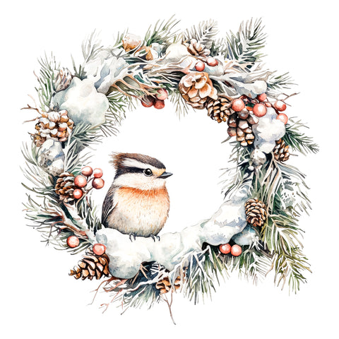 Winter Birds Wreath Ephemera