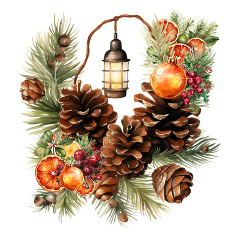 Christmas Citrus Wreath Ephemera