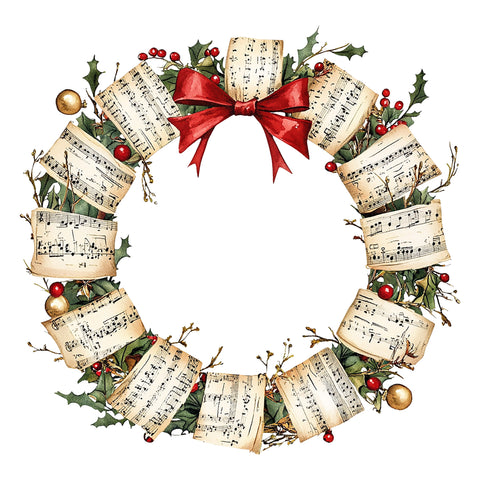 Christmas Music Wreath Ephemera